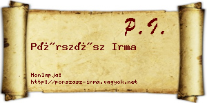 Pórszász Irma névjegykártya