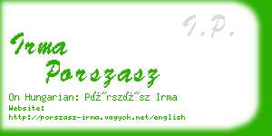 irma porszasz business card